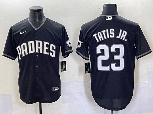 Men's San Diego Padres Fernando Tatis Jr. Black Lights Out Replica Jersey