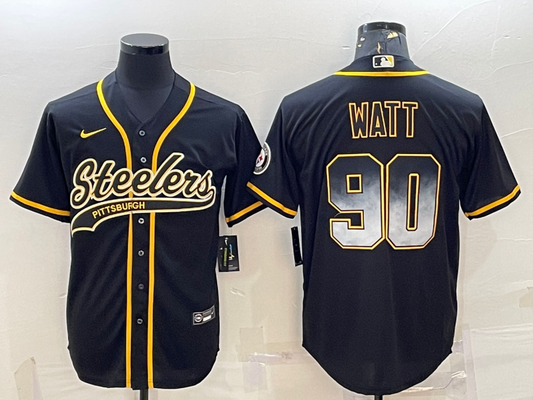 Men's Pittsburgh Steelers T.J. Watt Black Fashion Jersey Joint edition