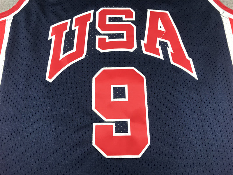 1984 Olympics #9 dark blue jersey
