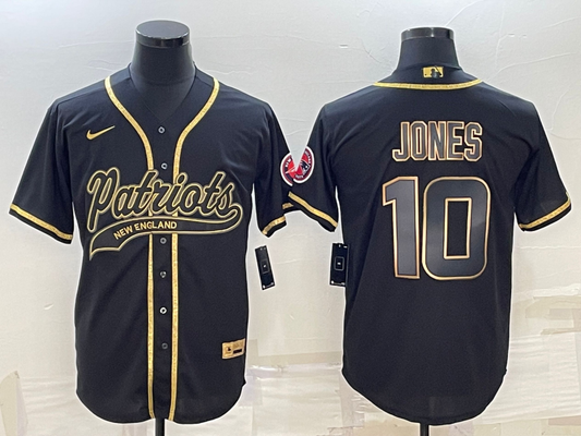 Men's New England Patriots Mac Jones Black Game Jersey Joint Edition