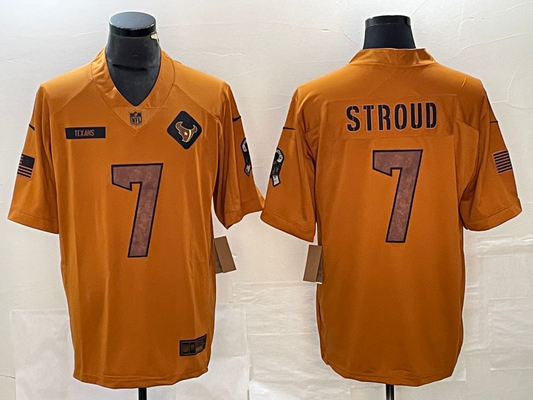 Men's Houston Texans C.J. Stroud Brown 2023 Salute To Service Limited Jersey