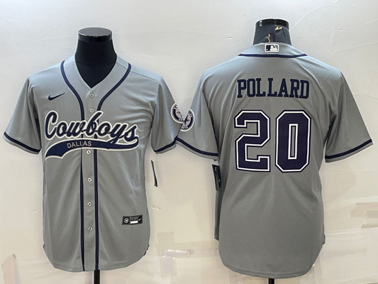Men's Dallas Cowboys Tony Pollard Gray Game Jersey Joint Edition
