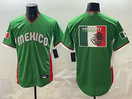 Men's Mexico Baseball Green 2026 World Baseball Classic Team Jersey