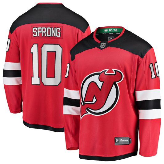 Men's New Jersey Devils Daniel Sprong Fanatics Red Home Breakaway Jersey