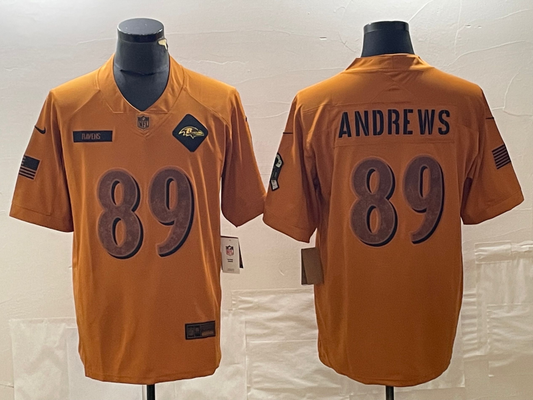 Men's Baltimore Ravens Mark Andrews Brown 2023 Salute To Service Limited Jersey