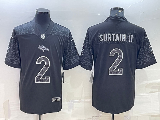 Men's Denver Broncos Patrick Surtain II Black Retired Player RFLCTV Limited Jersey