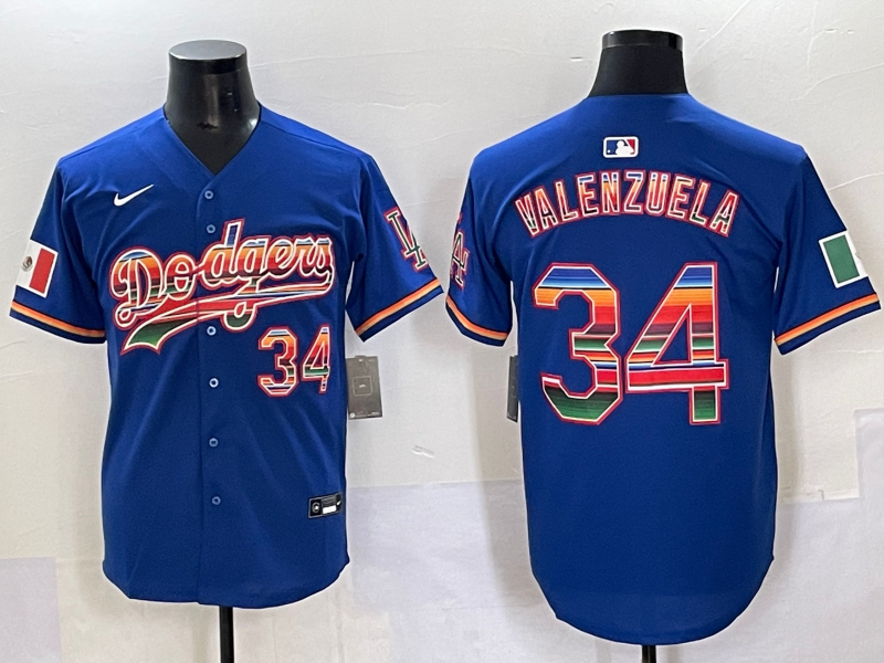 Men's Los Angeles Dodgers Fernando Valenzuela Royal Player Jersey
