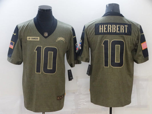 Men's Los Angeles Chargers Justin Herbert Brown Game Jersey