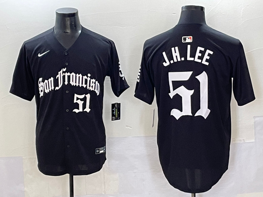 Men's San Francisco Giants Jung Hoo Lee Black Game Player Jersey