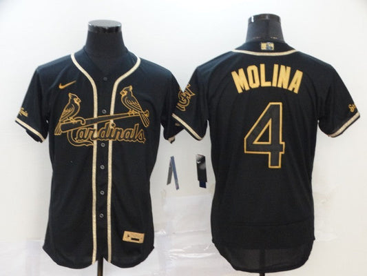 Men's St. Louis Cardinals Yadier Molina Black Stitched Jersey