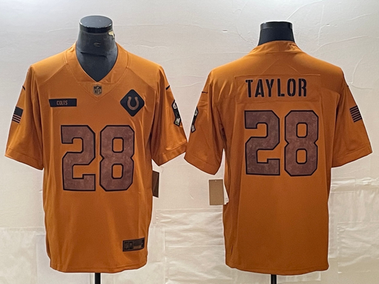 Men's Indianapolis Colts Jonathan Taylor Brown 2023 Salute To Service Limited Jersey