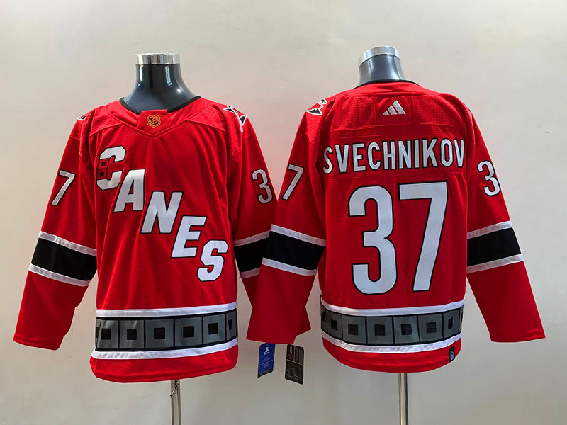 Men's Carolina Hurricanes Andrei Svechnikov #37 Red Home Breakaway Jersey1