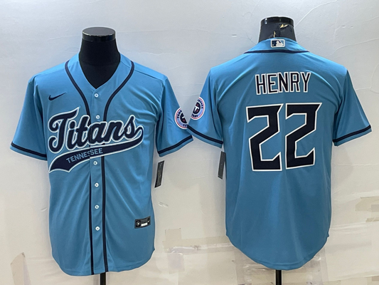 Men's Tennessee Titans Derrick Henry Light Blue Game Jersey