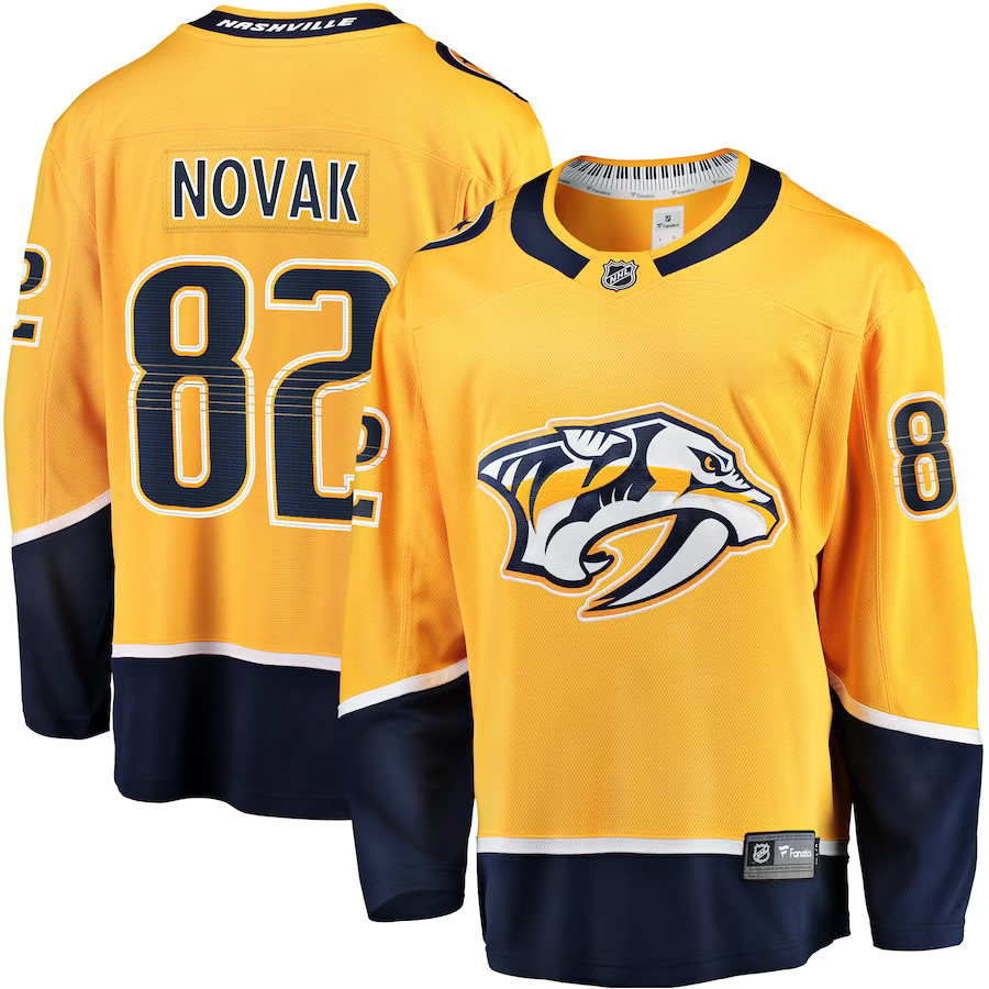 Men's Nashville Predators Tommy Novak Gold Home Breakaway Jersey