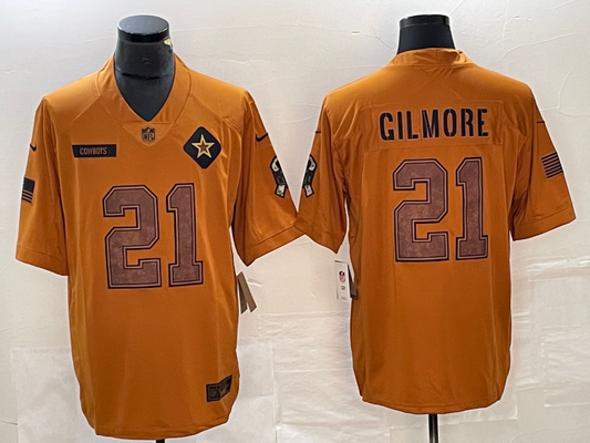 Men's Dallas Cowboys Stephon Gilmore Brown 2023 Salute To Service Retired Player Limited Jersey