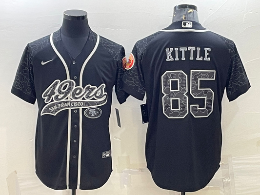 Men's San Francisco 49ers George Kittle Black Retired Player RFLCTV Limited Jersey Joint Edition