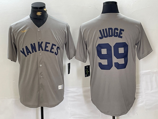Men's New York Yankees Aaron Judge Gray Road Cooperstown Collection Player Jersey