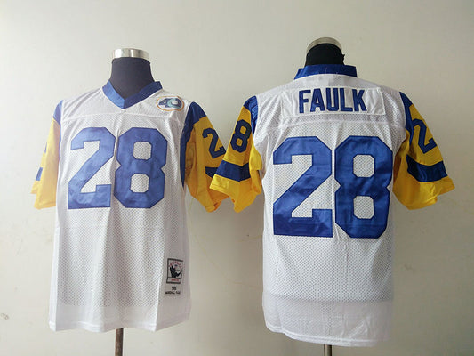 Men's San Louis Rams Marshall Faulk Mitchell & Ness White Legacy Replica Jersey