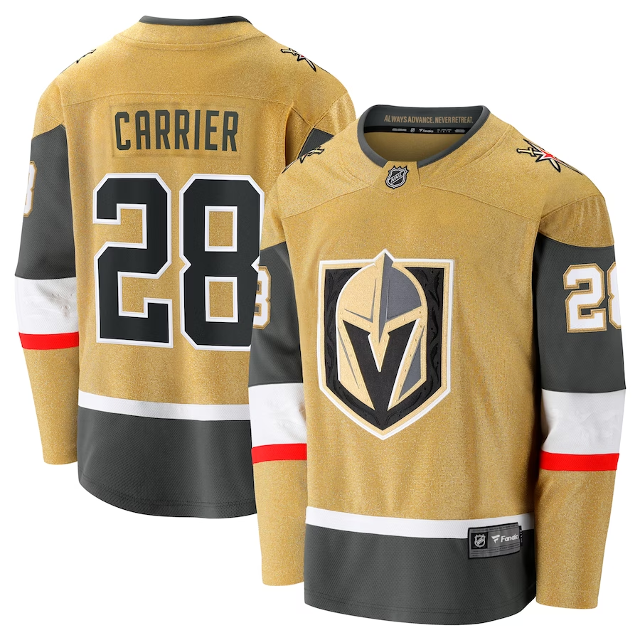 Men's Vegas Golden Knights William Carrier Gold Home Breakaway Jersey