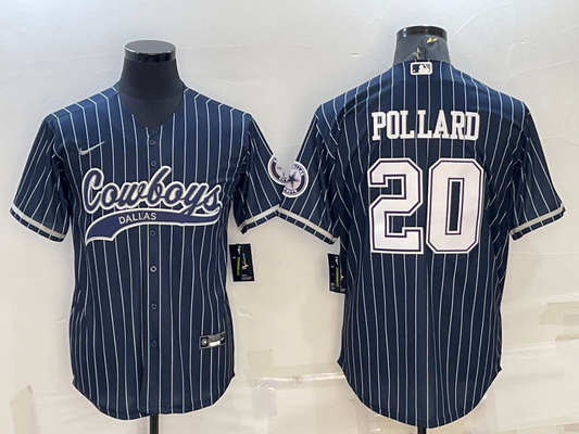 Men's Dallas Cowboys Tony Pollard Navy Player Jersey Joint Edition