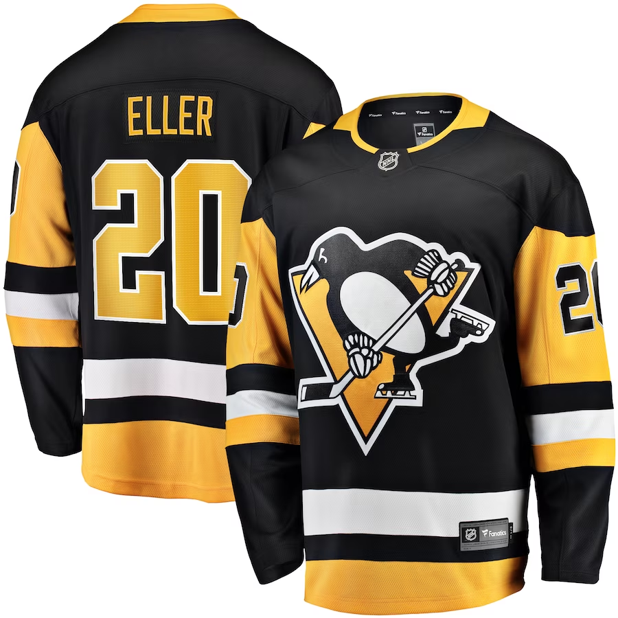 Men's Pittsburgh Penguins Lars Eller Black Player Game Jersey