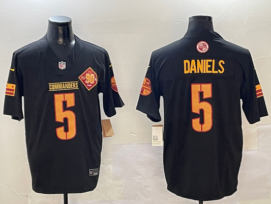 Men's Washington Commanders Jayden Daniels Carbon Black Fashion Jersey