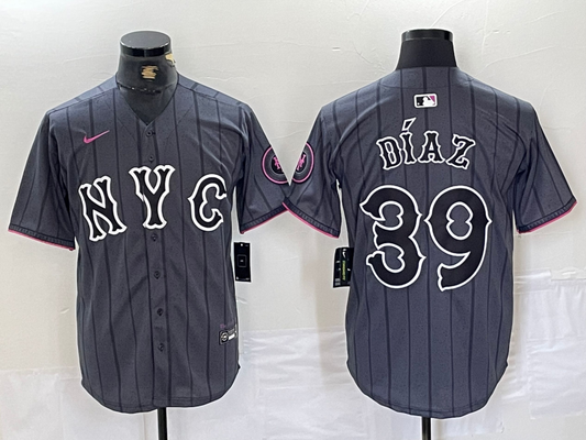 Men's New York Mets Edwin Diaz Graphite 2024 City Connect Limited Player Jersey