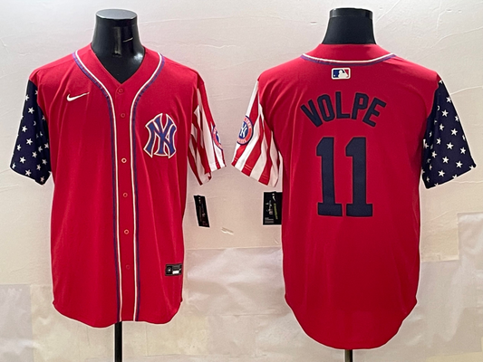 Men's New York Yankees Anthony Volpe Red Limited Player Jersey