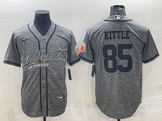 Men's San Francisco 49ers George Kittle Grey Game Jersey Joint Edition