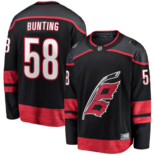 Men's Carolina Hurricanes Michael Bunting Black Home Breakaway Player Jersey