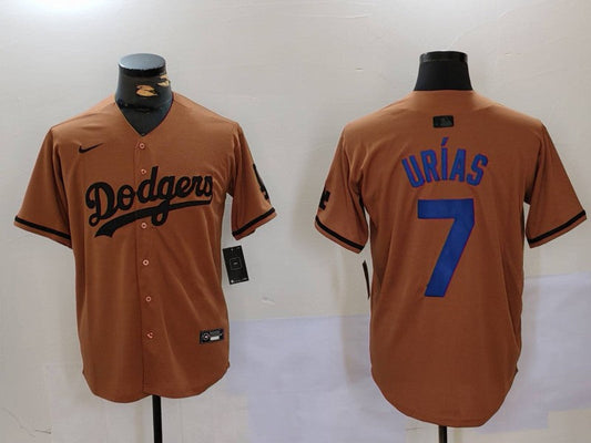 Men's Los Angeles Dodgers Julio Urias Brown Replica Player Jersey