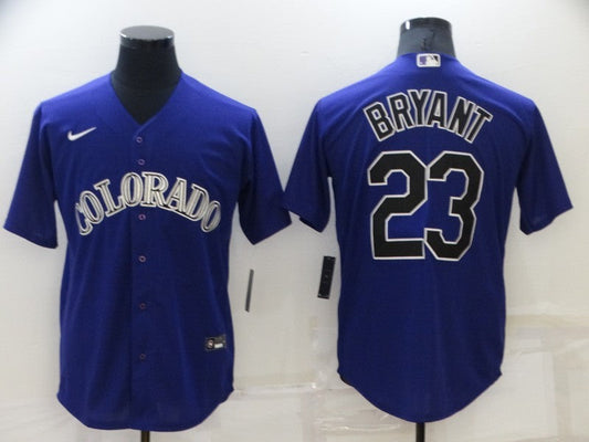 Men's Colorado Rockies Kris Bryant Purple Replica Baseball Jersey