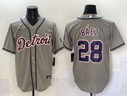 Men's Detroit Tigers Javier Baez Gray Replica Baseball Jersey
