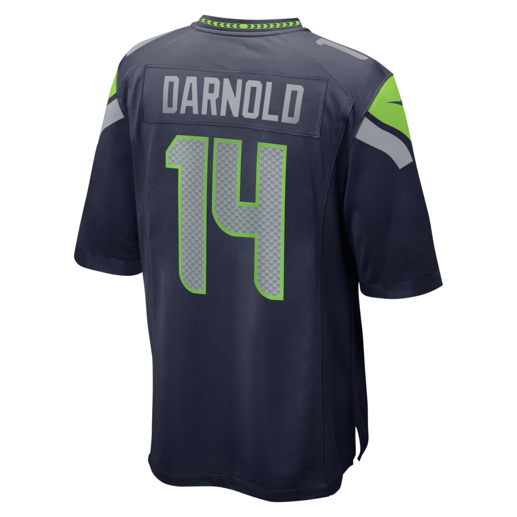 Men's Seattle Seahawks Sam Darnold Nike College Navy Super Bowl LX Patch Game Jersey