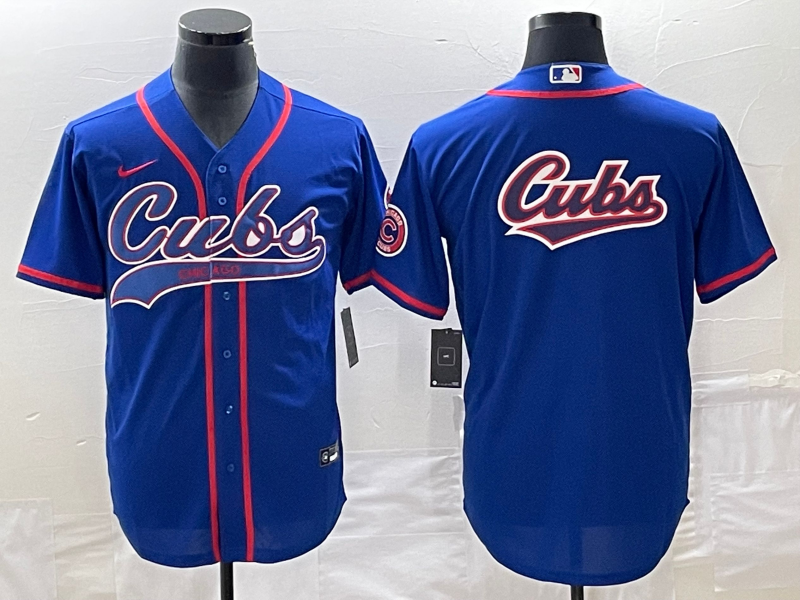 Men's Chicago Cubs1 Blue Replica Player Jersey