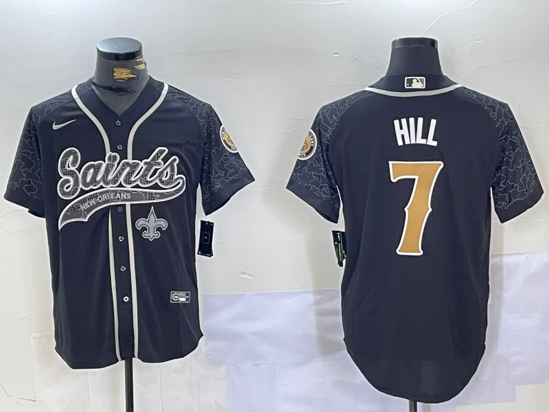 Men's New Orleans Saints Taysom Hill Black RFLCTV Limited Jersey
