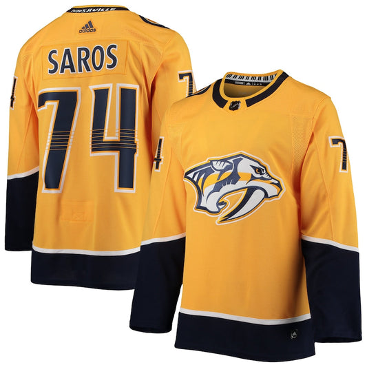 Juuse Saros Nashville Predators   Home   Jersey - Gold