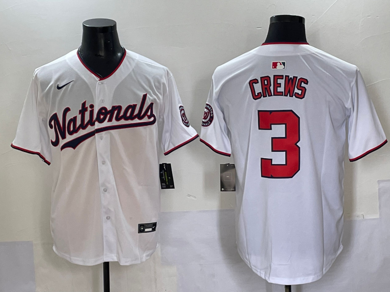 Men's Washington Nationals Dylan Crews White Home Limited Player Jersey
