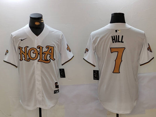 Men's New Orleans Saints Taysom Hill White Game Player Jersey