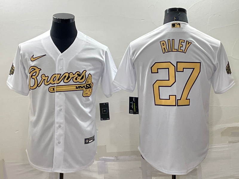 Men's Atlanta Braves Austin Riley White Stitched Jersey