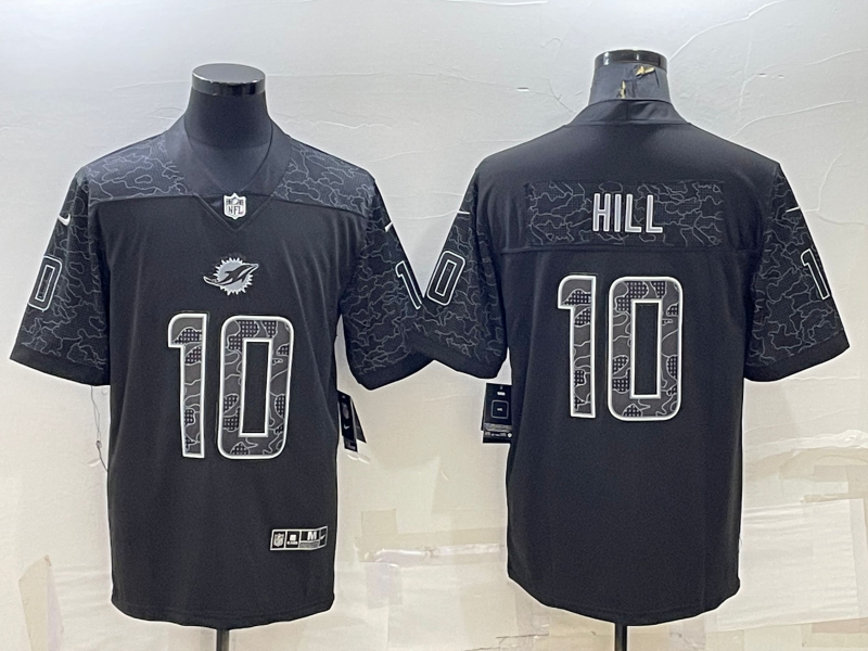 Men's Miami Dolphins Tyreek Hill Black RFLCTV Limited Jersey